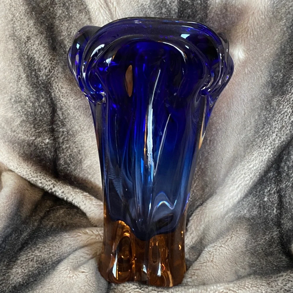 Stunning Very Heavy Multi Color Murano Style Vintage Large Vase - Picture 6 of 16